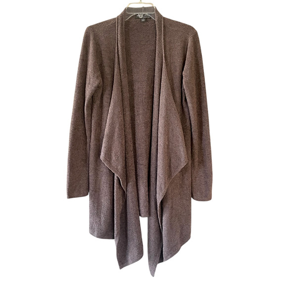 BAREFOOT DREAMS Bamboo Chic Lite Women's Size L/XL Brown Open Hi-Low Cardigan - Picture 1 of 8